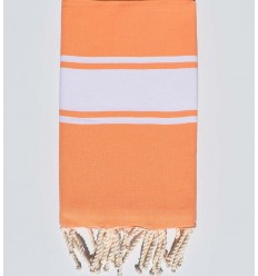 Serviette de plage plate saumon clair Fouta Tunisia - 1