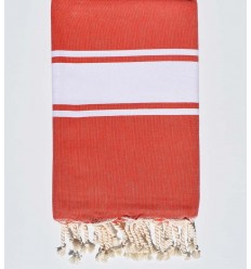 Fouta Plate rouge coquelicot Fouta Tunisia - 1