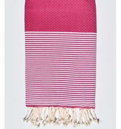 Fouta nid d'abeille prune