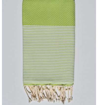 Serviette de plage nid d'abeille vert pistache