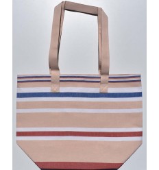 Sac de plage chair, blanc, rouge carmin et bleu Fouta Tunisia - 2 2