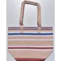 Sac de plage chair, blanc, rouge carmin et bleu Fouta Tunisia - 1
