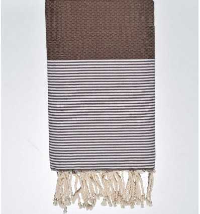 Serviette de plage nid d'abeille noisette