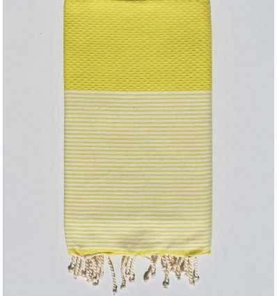 Serviette de plage nid d'abeille jaune chrome