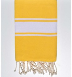 Serviette de plage plate couleur jaune impérial  - 1