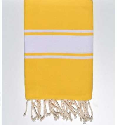 Serviette de plage plate couleur jaune impérial