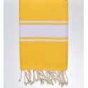 Serviette de plage plate couleur jaune impérial  - 1