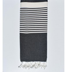 Jeté Bleu jean avec rayures Fouta Tunisia - 1