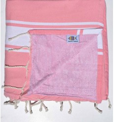 Fouta doublée éponge rose dragée Fouta Tunisia - 1