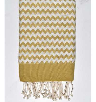 Fouta zigzag couleur chamois