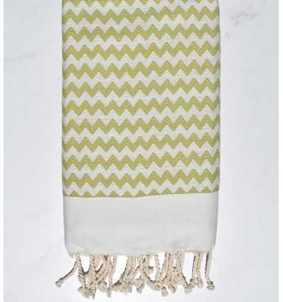 Fouta zigzag vert tilleul