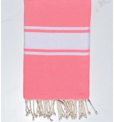 Serviette de plage Plate Rose Fluo Fouta Tunisia - 1 2