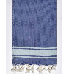 Mini Serviette bleu smalt et bleu clair Fouta Tunisia - 1