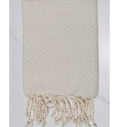 Serviette de table unie couleur blanc crème Fouta Tunisia - 1