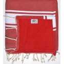 fouta doublée éponge rouge  - 2