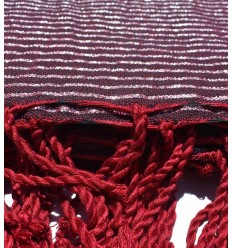 Jeté bordeaux au fil lurex argenté Fouta Tunisia - 1 2