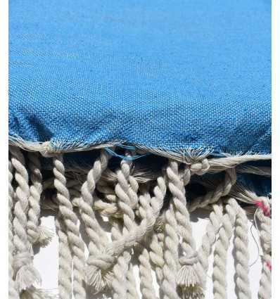 Jeté bleu Cæruleum avec rayures Fouta Tunisia - 3