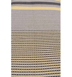 jeté beige foncé rayée jaune et marron  - 1 2