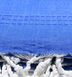 Jeté moyenne bleu électrique 1.5m*2.5m Fouta Tunisia - 1 2