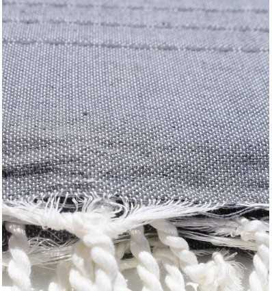 Jeté moyenne gris 1.5m*2.5m Fouta Tunisia - 2