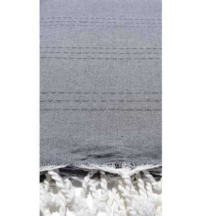 Jeté moyenne gris 1.5m*2.5m Fouta Tunisia - 3