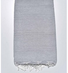 Jeté moyenne gris clair 1.5m*2.5m Fouta Tunisia - 2 2