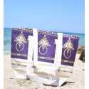 Sac de plage khlela blanc crème et violet Fouta Tunisia - 1