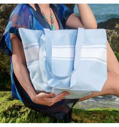 Sac de plage fouta bleu clair