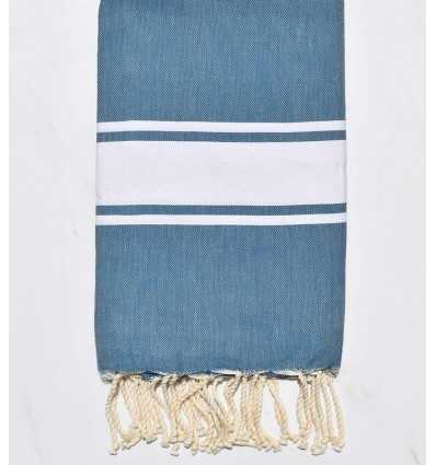 Fouta Plate bleu minéral