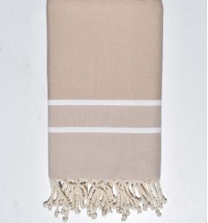 Chevron beige Fouta Tunisia - 1