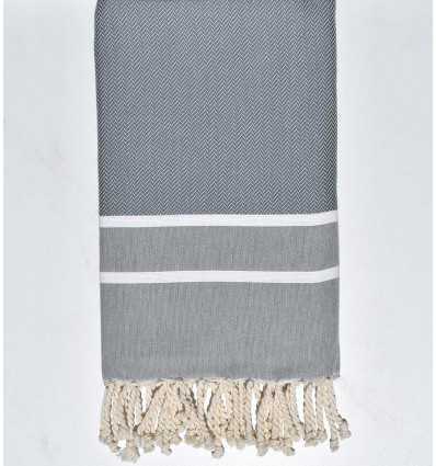 Fouta Chevron gris horizon Fouta Tunisia - 3