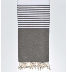Jeté marron taupe Fouta Tunisia - 2 2