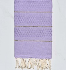 Foute nid d'abeille mauve avec lurex Fouta Tunisia - 1