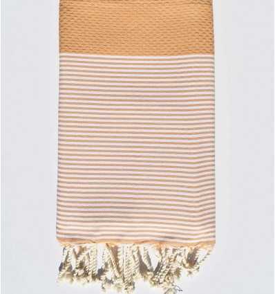 Serviette de plage nid d'abeille ocre