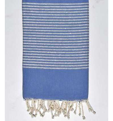 Fouta Lurex plate bleu barbeau  - 2