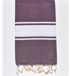 Serviette de Plage plate mauve foncé Fouta Tunisia - 1