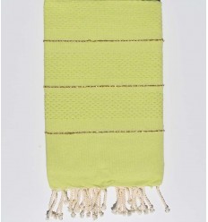 Fouta nid d'abeille pistache avec lurex Fouta Tunisia - 1