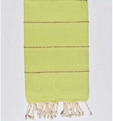 Fouta nid d'abeille pistache avec lurex