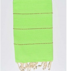 Fouta nid d'abeille vert fluo avec lurex Fouta Tunisia - 1