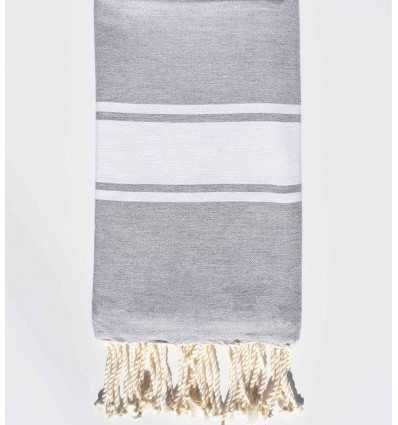 Fouta plate gris chiné