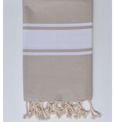 Fouta plate beige kaki Fouta Tunisia - 1