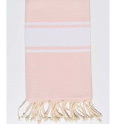 Serviette de plage plate rose très clair Fouta Tunisia - 1