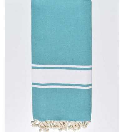 Grande fouta bleu givré bande blanche