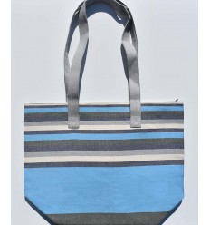 Sac de plage 5 couleurs bleu ciel, gris, bleu foncé , blanc crème et vert Fouta Tunisia - 1