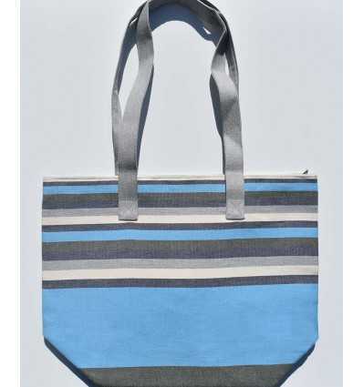 Sac de plage 5 couleurs bleu ciel, gris, bleu foncé , blanc crémé et vert