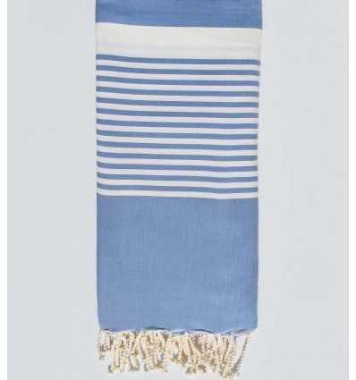 Grande fouta bleu avec rayures