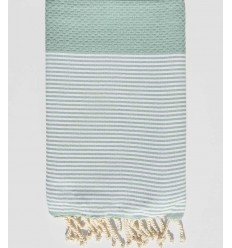 Fouta nid d'abeille vert lichen  - 1