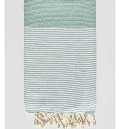 Fouta nid d'abeille vert lichen