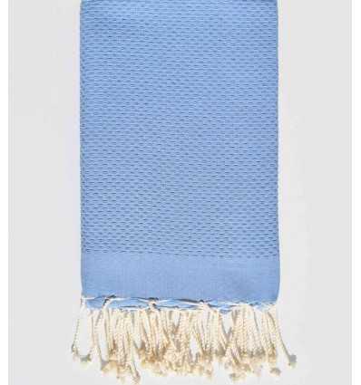 FOUTA NID D4ABEILLE unie bleu Fouta Tunisia - 2