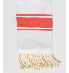 Fouta enfant blanc et rouge  - 1